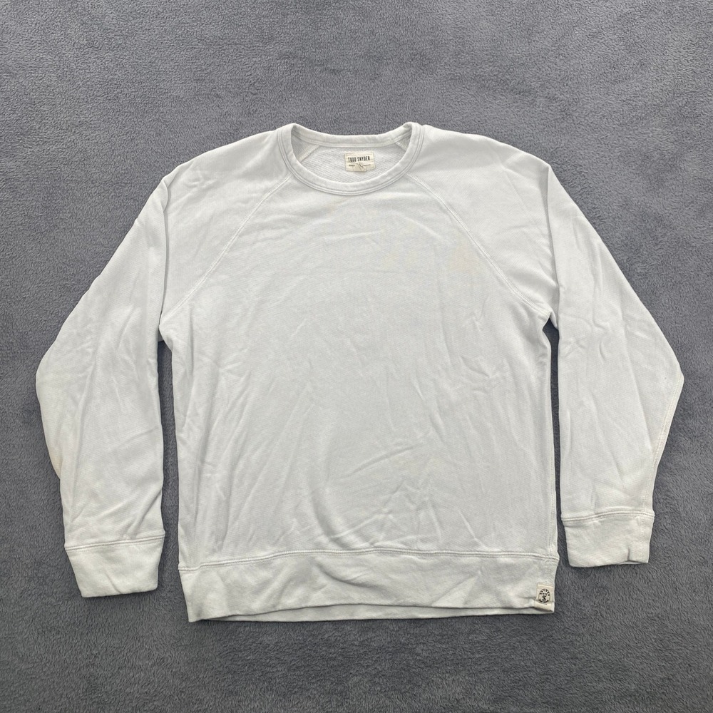 Todd Snyder Sweatshirt Mens Medium White Raglan French Terry Crew 14-1000-810